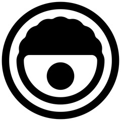 Baked beans and egg. Outlined stroke vector icon with black-filled details.