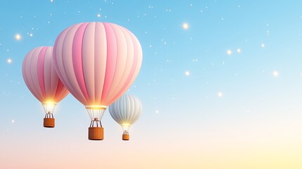 Serene Evening with Floating Hot Air Balloons