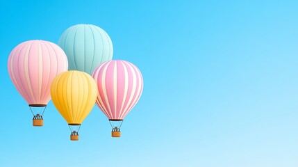 Obraz premium Colorful Hot Air Balloons Against Pastel Sunset Sky