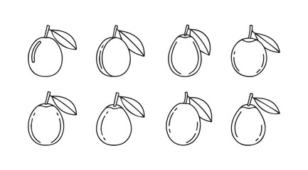Hand drawn sketch collection of fresh oranges with leaves various angles and styles vector