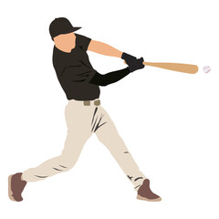 Baseball player with bat taking a swing vector illustartion.