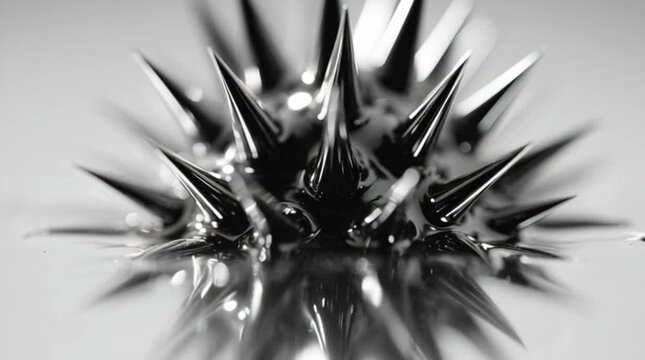 Black Ferrofluid Spikes Abstract Macro Closeup Technology Concept