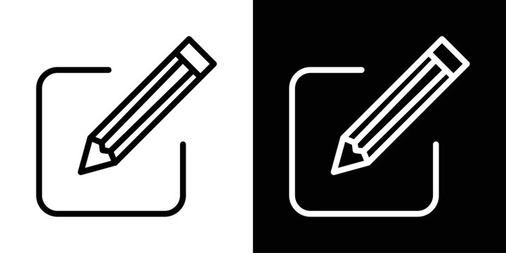 Edit pencil icon in black and white stroke on background, ideal for editing actions, content updates, and form modification tools.