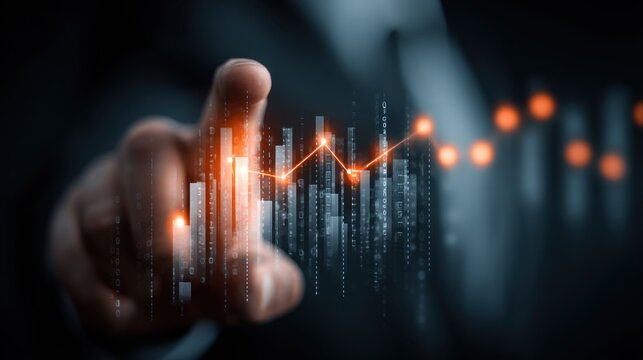 Person holds digital cloud with chart bars, representing data analysis and cloud computing in business intelligence, technology and connecting information - Powered by Adobe