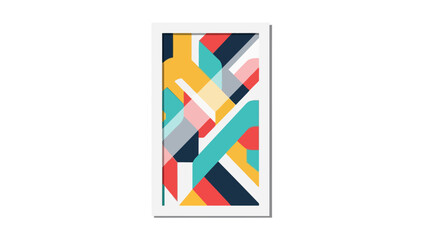 Obraz premium Abstract geometric art with overlapping colorful shapes