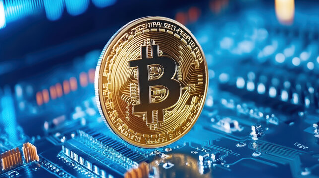 Bitcoin and Cryptocurrency – Modern Digital Finance and Blockchain Technology. AI generative. - Powered by Adobe