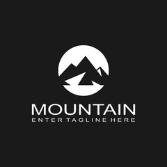 Mountain logo design, mountain range, vector, travel, outdoor, camping, valley, adventure, silhouette, outdoor, graphic, peak, element, shape, expedition, camp	
