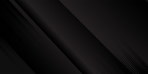 Elegant Dark deep black dynamic abstract vector background with diagonal lines. Modern creative halftone premium gradient. 3d cover art