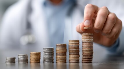 Employee benefits strategy planning with long-term incentives shown by wood blocks including healthcare, insurance, bonuses, indirect benefits and workplace rewards