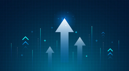Financial Growth Arrow Vector Background. Business Success, Profit Increase, and Future Progress Chart Development