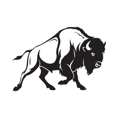 Powerful American Bison Silhouette Graphic