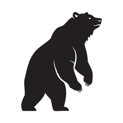 Powerful Black Bear Silhouette Standing Upright