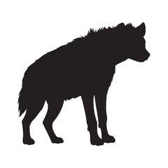 Minimalist vector silhouette of a hyena