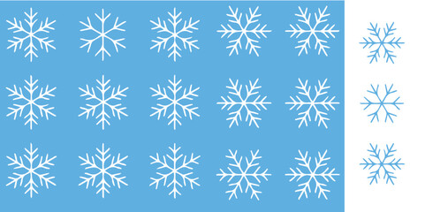 Delicate winter snowflakes on light blue background for elegant holiday designs and festive season marketing campaigns