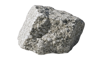 Granite Rock Isolated on White Background