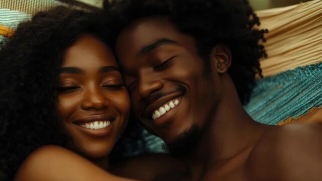 Video Two people lying in a hammock, enjoying the outdoors
