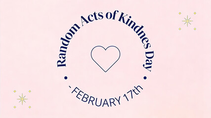 Heart shaped circular element, representing the concept of random charity days (2.17) and conveying goodwill, suitable for promotional materials of public welfare activities.
