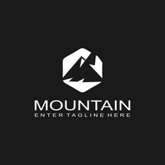 Mountain logo design, mountain range, vector, travel, outdoor, camping, valley, adventure, silhouette, outdoor, graphic, peak, element, shape, expedition, camp	