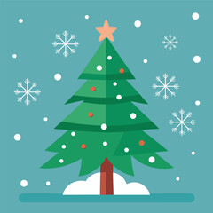 christmas tree with snowflakes