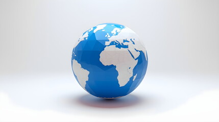 Fototapeta premium Low Poly Geometric Earth Globe with Blue Oceans