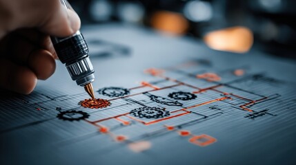 Analyzing company workflow automation for increased efficiency and robotic processing using a touchscreen flowchart system