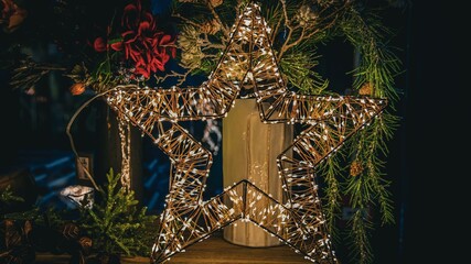Glowing Wire Star Christmas Decoration
