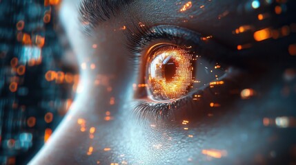 Futuristic Eye with Digital Overlay - A Glimpse into Artificial Intelligence.