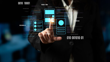 UI UX mockup showing application layout, structure, and code interface. UI design defines user flow, UI design improves clarity, UI design enhances experience, and UX design supports logic. Latch