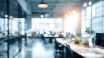 Modern office interior with blurred background