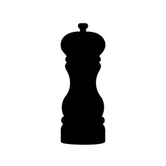 Obraz premium Silhouette of a manual pepper grinder, kitchen utensil, cooking tool