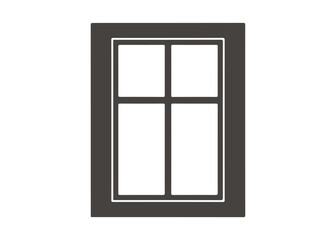 A rectangular window designed for a house, set against a white background. Vector illustration

