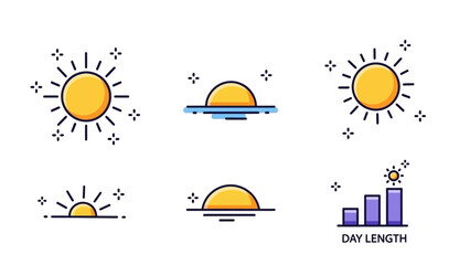 Fototapeta premium WINTER SOLSTICE SUN SYMBOL ICON SET