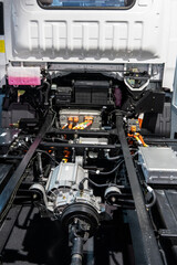 Electric truck power inverter close up