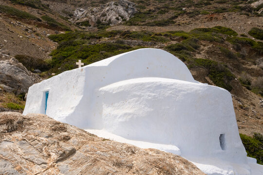The small chapel of Agia Anna on Amorgos island, Cyclades, Greece
