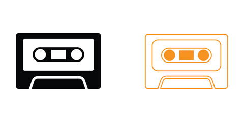 Retro Cassette Tape Icon outline
