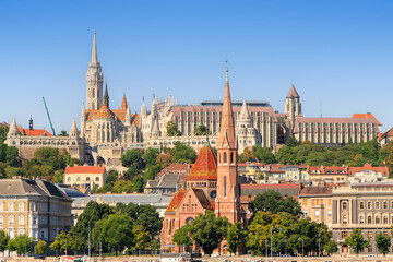 Budapest, Hungary. View of a Budapest cityscape over river Danube.