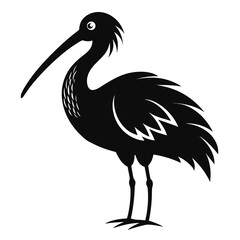 Spoonbill vector clean black silhouette design white background