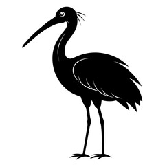 Spoonbill vector clean black silhouette design white background