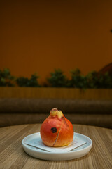 Pomegranate Shaped Gourmet Dessert on Plate