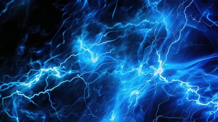 Video A close up shot of a bright blue lightning effect