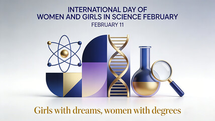 Women and girls participating in the International Day of Science, girls' dreams building women's scientific and technological innovation, suitable for science and education propaganda materials.

