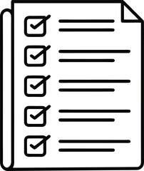 Checklist Document Icon in Minimal Line Art Style