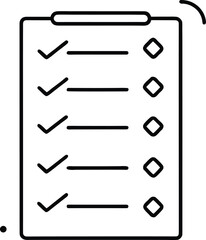 Checklist Clipboard Icon in Minimal Line Art Style