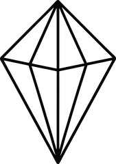 “Geometric Crystal Line Art – Minimal Gemstone Outline Vector Illustration”