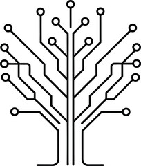 Abstract Circuit Tree Technology Illustration
