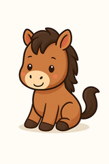 Obraz premium Cute horse cartoon 