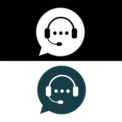 Flat vector icon set for customer support and call center isolated on white background