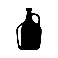 Silhouette graphic of a traditional gallon jug with a sturdy handle, an iconic and versatile design element representing liquids, beverages, storage, pouring, and kitchen items.