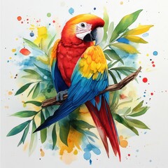 Obraz premium Colorful parrot with vivid feathers in shades.