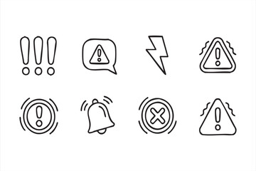 Hazard and Error Line Icons for Web and Mobile Interfaces